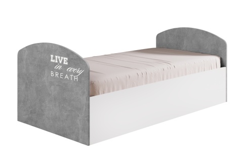 Кровать Юниор-2 Лофт бетон светлый / белый
