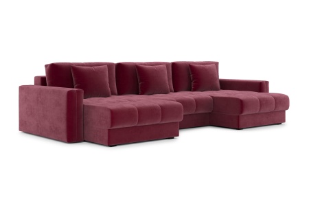 Диван п-образный тик-так Монарх М1О2 бордовый