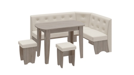 Кухонный уголок «Барселона» Дуб Сонома Трюфель/Кожзам Бежевый