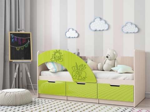 Кровать Юниор-3 Разные Цвета и Рисунок/Ш-1635 мм x Г-850 мм х В-800 мм