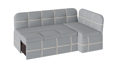 Скамья Угловая со Спальным Местом «Майами» (Дуб Сонома Трюфель/Рогожка Сине-Бежевая)Д-1910+1220 мм x Г-500 мм x В-780 мС