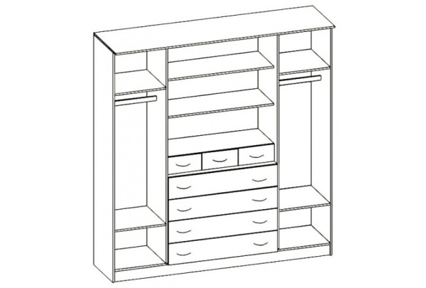 Шкаф 4-х Створчатый Каролина-7 МДФ (2,0х2,12х0,55)/Разные Цвета 